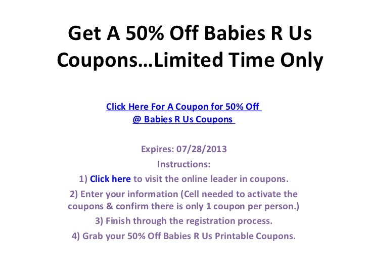 Infants R Us Coupon codes - 50% Off Printable Discount codes Codes image relating to Babies R Us Coupons Printable known as Infants R Us Discount codes - 50% Off Printable Coupon codes Codes